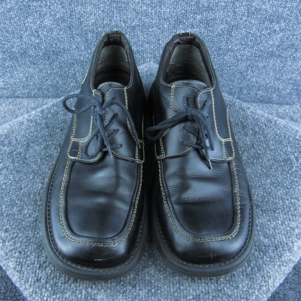 Kenneth Cole Reaction  Men Sneaker Shoes Black Leather Lace‎ Up Size 10.5 Medium